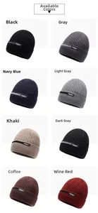 Detailed grid display of 8 colors available for the ribbed knit winter beanie hat