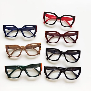 Chic oversized cat eye blue light blocking glasses in various stylish colors and patterns