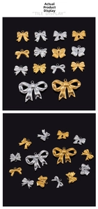 Détails des pendentifs nœuds dorés et argentés polis pour la création de bijoux DIY