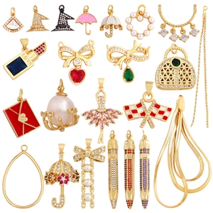 Breloques Bijoux DIY Alliage Strass Émail Pendentifs Pour Fabrication Collier Bracelet Formes Variées Coeur