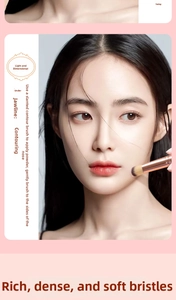 Detailed close-up of angled contour brush showing soft high-density fiber bristles for makeup