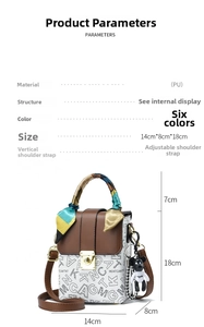 Detailed size chart of mini cartoon rabbit handbag with PU material and measurements
