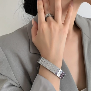Expansion Watch Band Bracelet Titanium Steel Elastic Bangle Minimalist Hip Hop Jewelry For Men Women