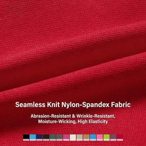 Nahtlose rote Yoga-Shorts mit hoher Taille aus elastischem Strickstoff für Fitness