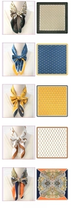 Collection of vintage chain and horse print satin scarves in styles 26 to 30