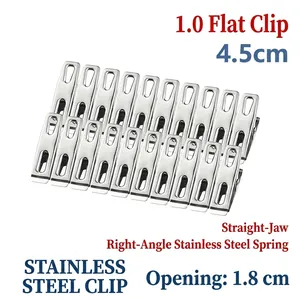 Stainless Steel Clothes Pegs Clothespins Rustproof Metal Utility Clips For Laundry Drying Bag Sealing Home Office Use