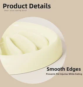 Macro view of shell texture slow feeder pet bowl with smooth safety edges