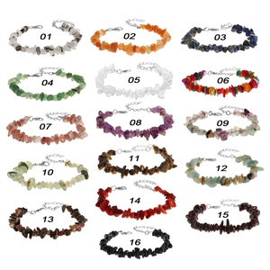 Irregular Natural Stone Chip Bracelet Adjustable Gemstone Jewelry With Alloy Lobster Clasp Extension Chain For Women