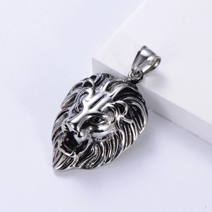 Lion Head Pendant Necklace Men 304 Stainless Steel Vintage Gothic Punk Hip Hop Jewelry Accessory Gift For Boys