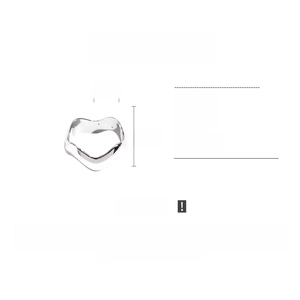 Irregular silver wave heart bracelet with ABS material specs and 7.5cm dimensions