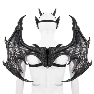 Black dragon wings for adult cosplay, featuring realistic leather texture and large wingspan