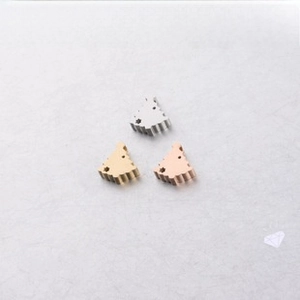 Christmas tree shaped stainless steel pendant charms in silver gold and rose gold colors