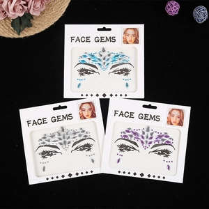 Face Gems Acrylic Rhinestone Stickers Self Adhesive For Music Festival Rave Party Makeup Body Art