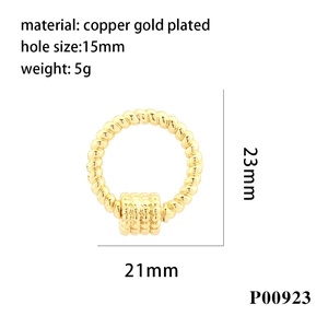 Golden heart-shaped screw clasp jewelry connector detail with 15mm aperture size