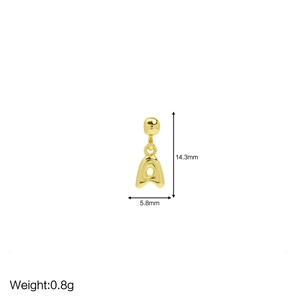 18k gold bubble balloon letter A pendant necklace with size 14.3mm and weight 0.8g