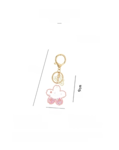 Detailed dimensions of Sakura acrylic liquid keychain with measurements and weight info