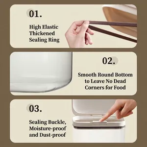 Large airtight pet food storage container with thick sealing ring and one-click buckle