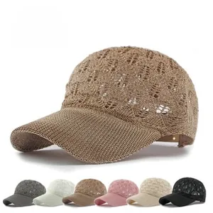 Detail van de hol gebreide mesh baseballpet in 7 kleuren, ademende zonnehoed-stijl