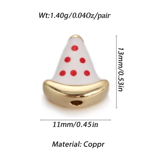 Detailed view of watermelon charm with dimensions and copper material info