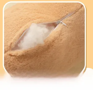 Close-up of the plush pillow hidden zipper and high-elastic polyester fiber filling