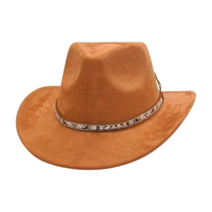 Chapeau De Cowboy Western Daim Large Bord Bande Motif Serpent Strass Vintage Hommes Femmes