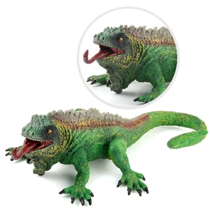 Lifelike forest lizard animal figure toy with detailed green skin and red tongue