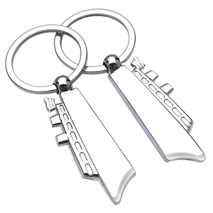 Creative metal ship keychain and cruise sailboat bottle opener in polished silver finish