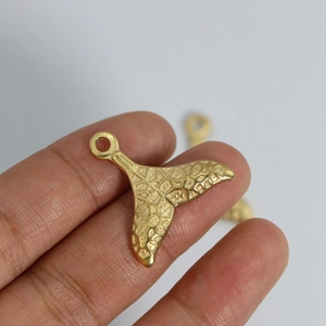 Polished gold plated stainless steel mermaid tail pendant necklace for women