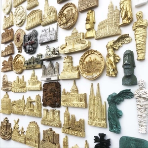 Assorted collection of 3D resin world travel landmark souvenir magnets for refrigerators