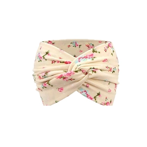 Bohemian paisley headband for women with soft floral pattern and stylish twist knot design