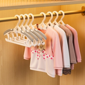 Adjustable non-slip children clothes hangers in white and grey for home closet storage