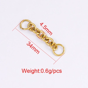 34mm gold stainless steel keychain connector extension chain for DIY jewelry making