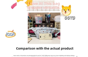 Size comparison of light blue cartoon dachshund fanny pack next to a smartphone