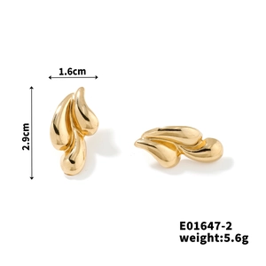 Detailed view of teardrop earrings with dimensions showing 1.6cm width and 2.9cm height