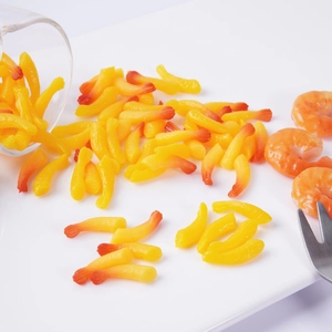 Realistic mini tempura shrimp tail resin models for DIY crafts and photography props