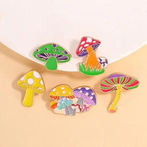 Cute Cartoon Mushroom Enamel Pin Colorful Alloy Brooch Fashion Jewelry Accessory For Clothing Bags