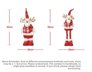 Detailed comparison of 45cm and 60cm telescopic Christmas reindeer plush dolls