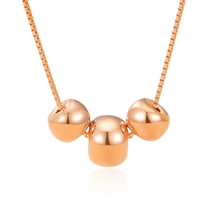 Elegant rose gold S925 sterling silver necklace with polished beads on a box chain