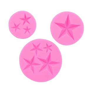 Stampi in silicone rosa a forma di stella per decorazioni di torte in tre dimensioni