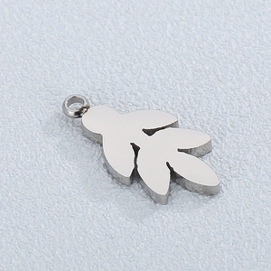 Stainless Steel Leaf Pendant Charm 18K Gold Plated With Ring For DIY Necklace Earring Jewelry Making