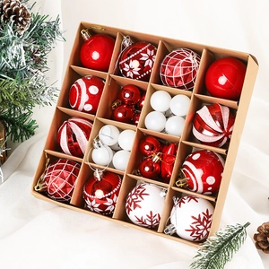 Christmas Ball Ornaments Set Shatterproof PVC Electroplated Decorative Hanging Baubles For Christmas Tree Holiday Party Decoration