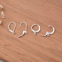 Close-up of S925 sterling silver lever back ear hooks for DIY jewelry making