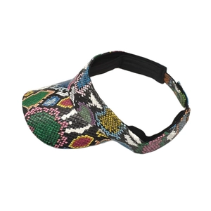Colorful snakeskin pattern sun visor hat for summer outdoor activities and casual wear