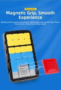 Magnetic intelligent Huarong Road puzzle with colorful sliding pieces