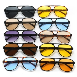 Retro double-bridge aviator sunglasses collection with colorful lenses and large frames