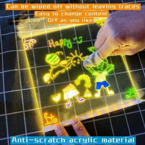 LED luminous drawing board made of scratch-resistant acrylic with erasable glowing writing