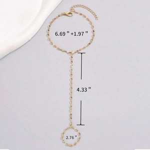Specifiche dettagliate delle dimensioni per il bracciale ad anello d'oro con zirconi