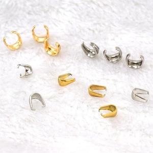 Stainless Steel Pinch Bails For DIY Jewelry Making Necklace Bracelet Pendant Connector Electroplated Findings Suppies