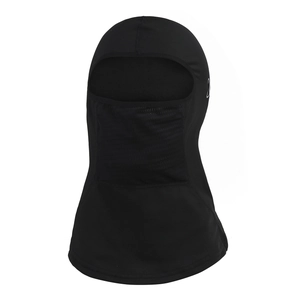 Black fleece balaclava with mesh breathing zone for winter outdoor cycling