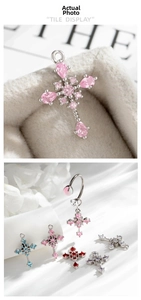 Detail of luxury cross pendants with multi-color zircons for DIY jewelry making